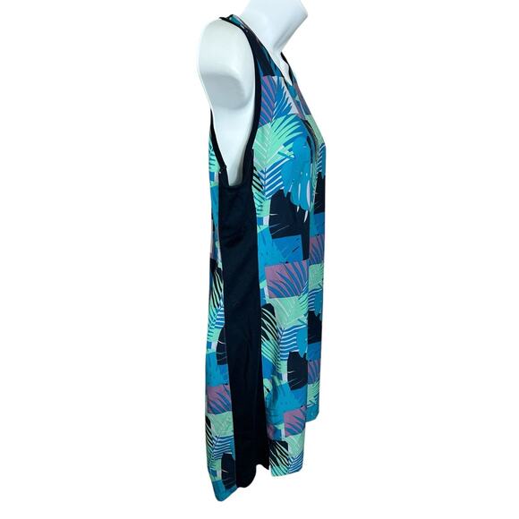 Smartwool Sport Tank Dress Sz M Navy Palm Print Merino Wool Lightweight - Picture 4 of 7